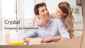  Presentation with breakfast - Cool new slides with sharing food - loving couple having breakfast backdrop and a lemonade colored foreground