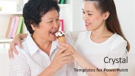  Presentation with asian food - Audience pleasing presentation theme consisting of sharing food happy asian family backdrop and a lemonade colored foreground