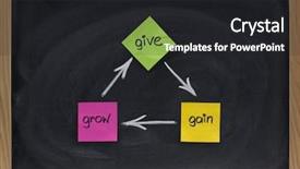  Presentation with personal development - Amazing PPT layouts having sharing giving - give gain grow - personal backdrop and a  colored foreground