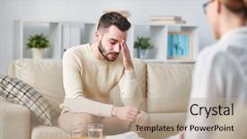  Presentation with problem statement problems and solutions - Theme enhanced with sharing his problems with counselor background and a coral colored foreground