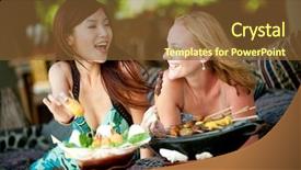  Presentation with underage drinking two teenagers having - Slide deck enhanced with sharing meal - two young attractive women having background and a tawny brown colored foreground