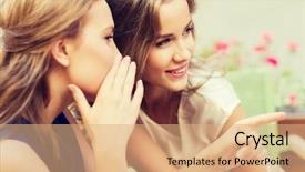  Presentation with sharing - Cool new presentation with sharing secret - people communication and friendship concept backdrop and a coral colored foreground