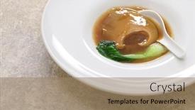  Presentation with shark fin - Amazing slide set having shark-fin-soup-chinese-cuisine backdrop and a coral colored foreground