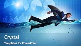  Presentation with shark fin - Slide deck enhanced with shark fin swimming in water background and a teal colored foreground