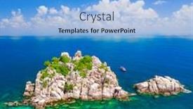  Presentation with shark - Slide deck featuring shark-island-koh-tao-thailand background and a teal colored foreground