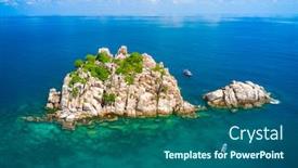  Presentation with shark - Amazing PPT layouts having shark-island-koh-tao-thailand backdrop and a ocean colored foreground