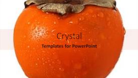  Presentation with fruit water - PPT theme consisting of sharon-fruit-persimmon-with-water background and a gold colored foreground