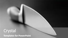  Presentation with professional - Cool new theme with sharp - closeup of professional kitchen knife backdrop and a gray colored foreground