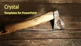  Presentation with prebiotics probiotics a wooden - Audience pleasing presentation theme consisting of sharp axe on wooden background backdrop and a tawny brown colored foreground