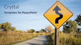  Presentation with curve ahead - PPT theme enhanced with sharp-curve-ahead-or-winding background and a light blue colored foreground