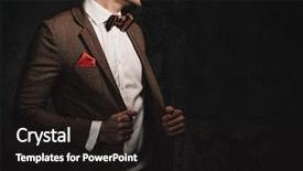  Presentation with tie - Beautiful PPT layouts featuring sharp dressed fashionist wearing jacket backdrop and a dark gray colored foreground