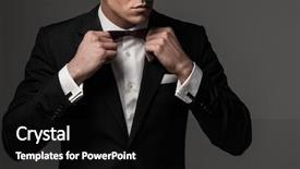  Presentation with man in suit and tie - PPT layouts enhanced with sharp dressed man wearing jacket background and a black colored foreground
