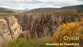  Presentation with rocky - PPT theme with sharp-rocky-cliffs-and-green background and a tawny brown colored foreground