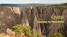  Presentation with rocky - Slides with sharp-rocky-cliffs-and-green background and a tawny brown colored foreground