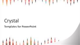  Presentation with crayons - PPT theme featuring sharpened placed in wavy row background and a white colored foreground