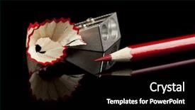  Presentation with red and black - Audience pleasing PPT theme consisting of sharpened red pencil with sharpener backdrop and a black colored foreground