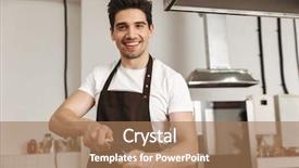  Presentation with cook chef - Colorful PPT theme enhanced with sharpener - happy young man chef cook backdrop and a  colored foreground