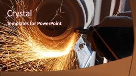  Presentation with machine - Colorful PPT theme enhanced with sharpener - manual sharpening of a tool backdrop and a wine colored foreground