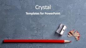  Presentation with texture - Amazing PPT theme having sharpener - pencil with sharpening shavings backdrop and a gray colored foreground
