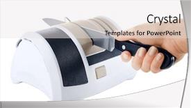  Presentation with process - Beautiful slides featuring sharpener - sharpening knife process isolated backdrop and a white colored foreground