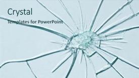  Presentation with broken glass - Colorful PPT layouts enhanced with shattered - broken glass texture close up backdrop and a sky blue colored foreground