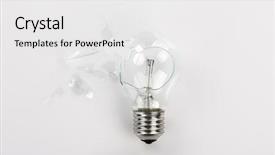  Presentation with light bulb - Slide deck featuring shattered - broken light bulb background and a white colored foreground
