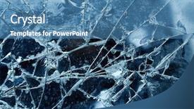 Presentation with cracked - Presentation theme consisting of shattered - cracked glass detail with dark background and a teal colored foreground