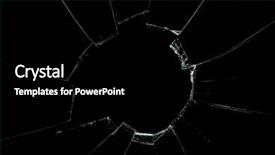  Presentation with black - Slide deck consisting of shattered - crackled and broken window background and a black colored foreground