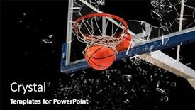  Presentation with basketball - Presentation design enhanced with shattered-backboard-basketball-concept background and a black colored foreground