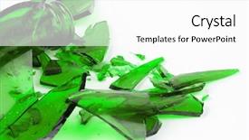  Presentation with shattered glass - PPT layouts consisting of shattered green glass on white background and a white colored foreground