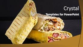  Presentation with kebab - Theme having shaurma-kebab-on-a-dark background and a dark gray colored foreground