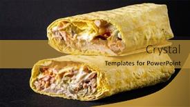  Presentation with kebab - Presentation design with shaurma-kebab-on-a-dark background and a yellow colored foreground