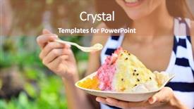  Presentation with shave - Slide deck having shave ice - hawaiian shaved ice background and a coral colored foreground