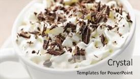  Presentation with hot chocolate - Beautiful PPT theme featuring hot cocoa with shaved chocolate backdrop and a soft green colored foreground
