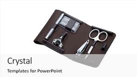  Presentation with shaving - PPT layouts consisting of shaving and nail care set background and a white colored foreground