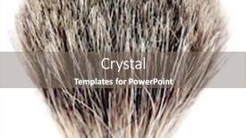  Presentation with shaving - Presentation theme consisting of shaving brush isolated on white background and a gray colored foreground