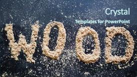  Presentation with industrial wood - Cool new presentation theme with shaving industrial - close-up of word wood made backdrop and a ocean colored foreground