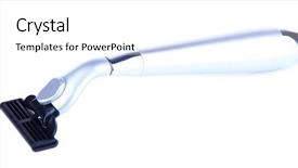  Presentation with razor - Presentation design with shaving razor isolated on white background and a white colored foreground
