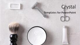  Presentation with shaving - PPT theme featuring shaving still life personal grooming background and a  colored foreground