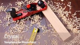  Presentation with shaving - Audience pleasing PPT theme consisting of shavings of wood brick backdrop and a  colored foreground