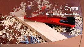  Presentation with brick - Amazing slide deck having shavings-of-wood-brick backdrop and a tawny brown colored foreground