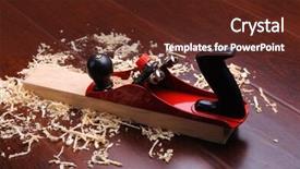  Presentation with brick - Amazing PPT layouts having shavings-of-wood-brick backdrop and a tawny brown colored foreground