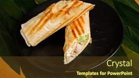  Presentation with carrots - PPT theme featuring shawarma-sandwich-fresh-roll background and a tawny brown colored foreground