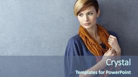  Presentation with space - Colorful PPT theme enhanced with shawl - attractive young woman wearing scarf backdrop and a ocean colored foreground