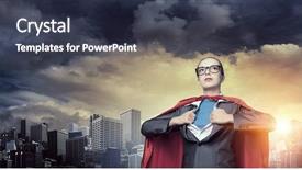  Presentation with brave - Cool new slides with she feels powerful and brave backdrop and a tawny brown colored foreground