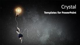  Presentation with idea - PPT theme enhanced with she-got-bright-idea-mixed background and a black colored foreground