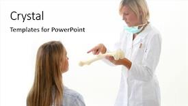  Presentation with medical splint broken bone hand - Cool new slide set with she has broken her bone backdrop and a white colored foreground