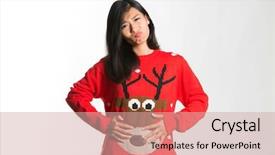  Presentation with christmas food - Slides consisting of she has eaten too much background and a coral colored foreground