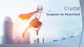  Presentation with skills - Slide deck enhanced with she-has-super-skills background and a sky blue colored foreground