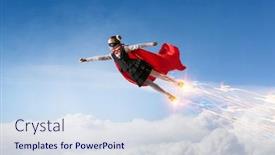  Presentation with skills - Presentation design consisting of she has super skills background and a sky blue colored foreground